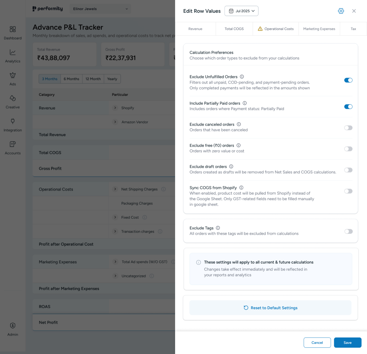 Preferences and settings